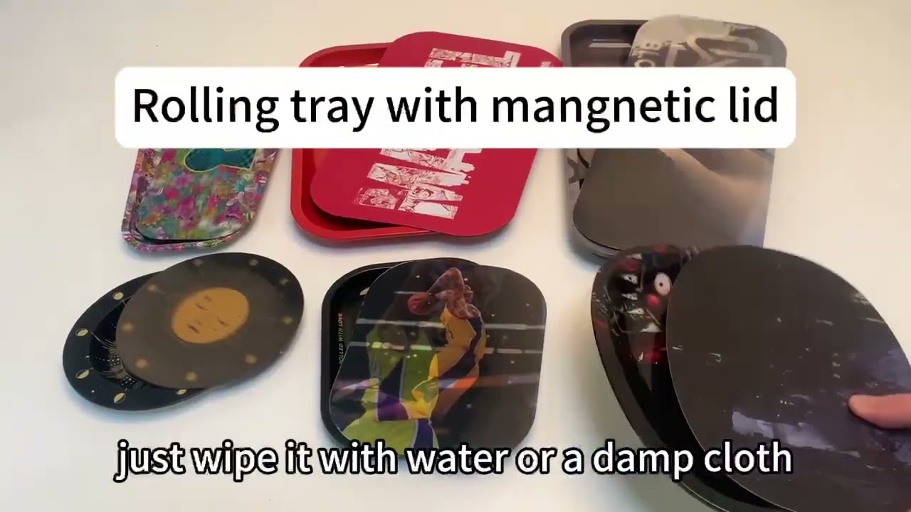 Custom metal tobacco rolling tray with magnetic lid cover#factory #rollingtray #wholesale