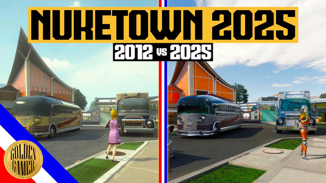 Сравнение карт Nuketown 2025 — BO2 против BO7 (2012 против 2025)