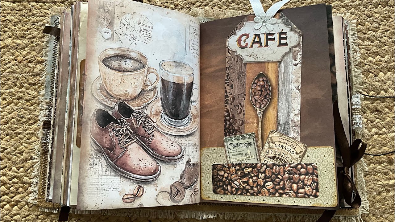 Cozy Cafe Coffee and Cake junk journal full flip through