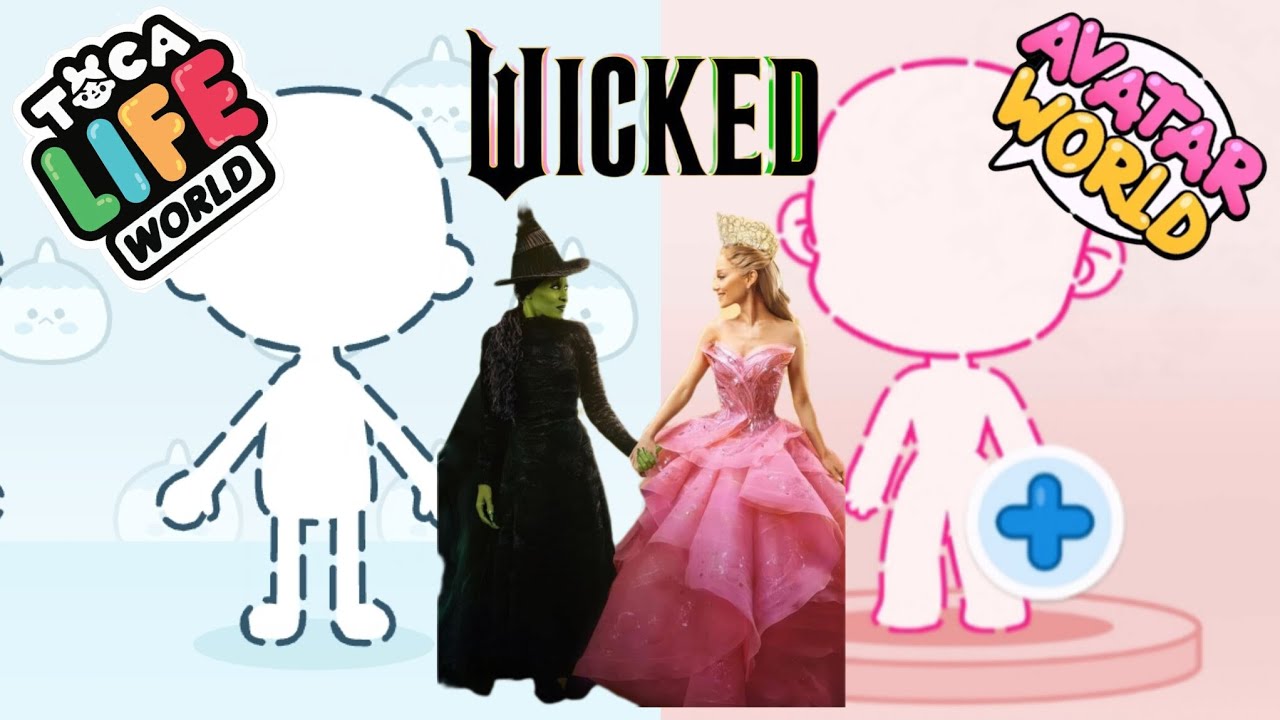 How To Make A Wicked (Glinda , Elphaba) in Toca Boca and Avatar World 🧙💚💖🎀 