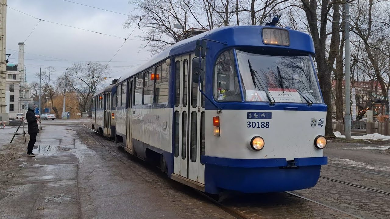 Trip with Tatra T3A- 30188 + 30211 Stacijas laukums-Latgales parks