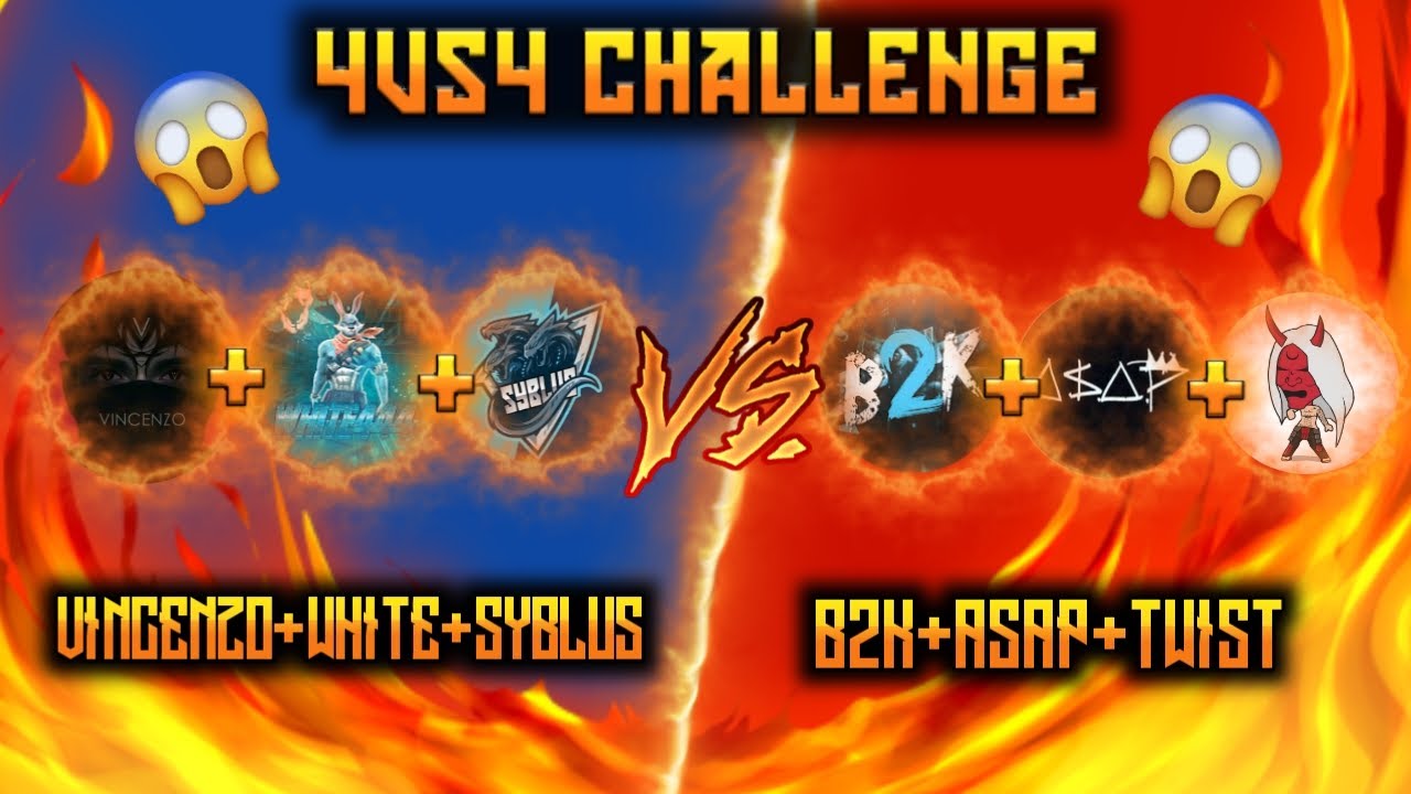 CLASH SQUAD: SYBLUS🔥VINCENZO VS BORN2KILL🔥TWIIST AND 2 PRO PC PLAYERS 4v4 INSANE BATTLE
