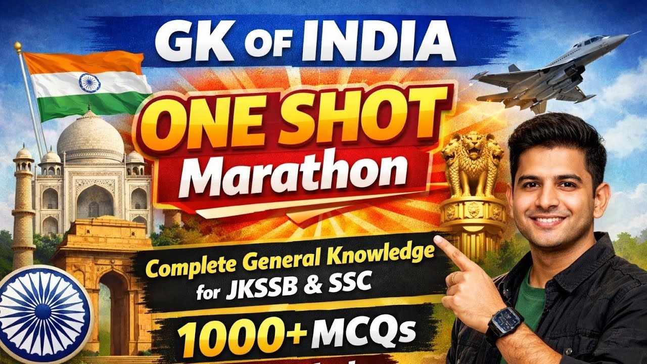 GK of India: ONE SHOT Marathon | Complete General Knowledge for JKSSB & SSC | Grindshala 🇮🇳