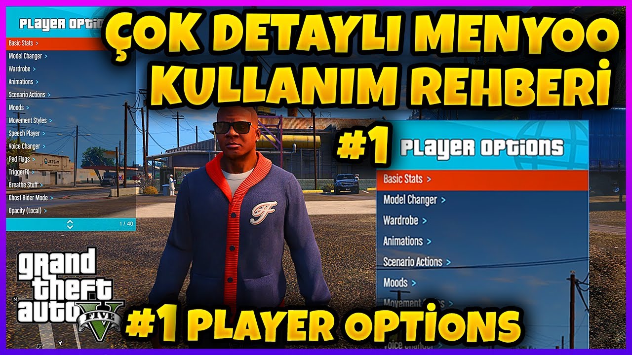 ÇOK DETAYLI AYRINTILI MENYOO KULLANIM REHBERİ BÖLÜM 1 : PLAYER OPTiONS | GTA 5 MENYOO REHBERi