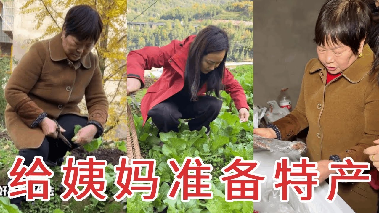 姨妈嫁上海几十年了，婆婆收拾一大包特产，让老公带过去 #农村生活 #婆媳
