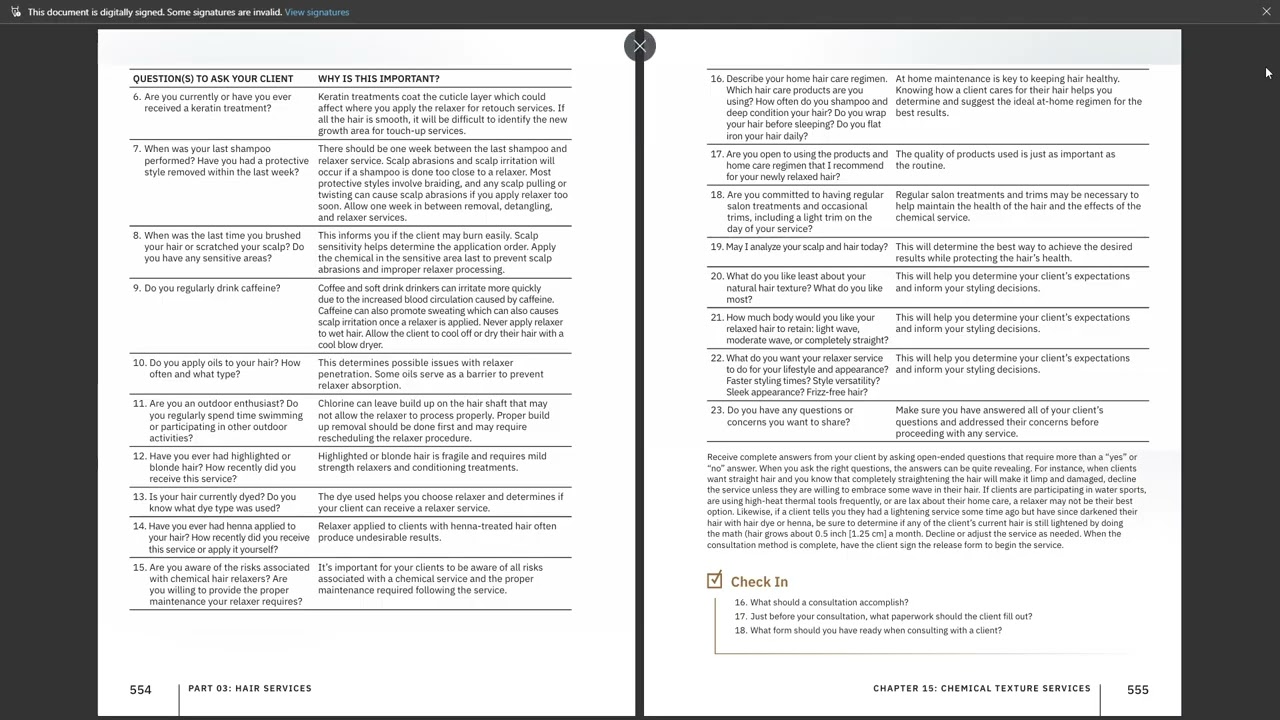 Milady Cosmetology Ch 15 Pages 552-557 Chemical Texture Services