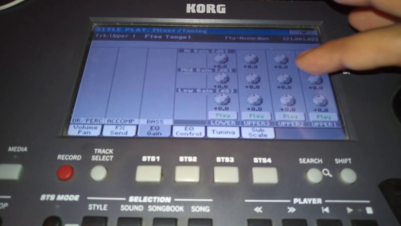 korg pa600 ; perfermance gain تعديل قوة الصوت
