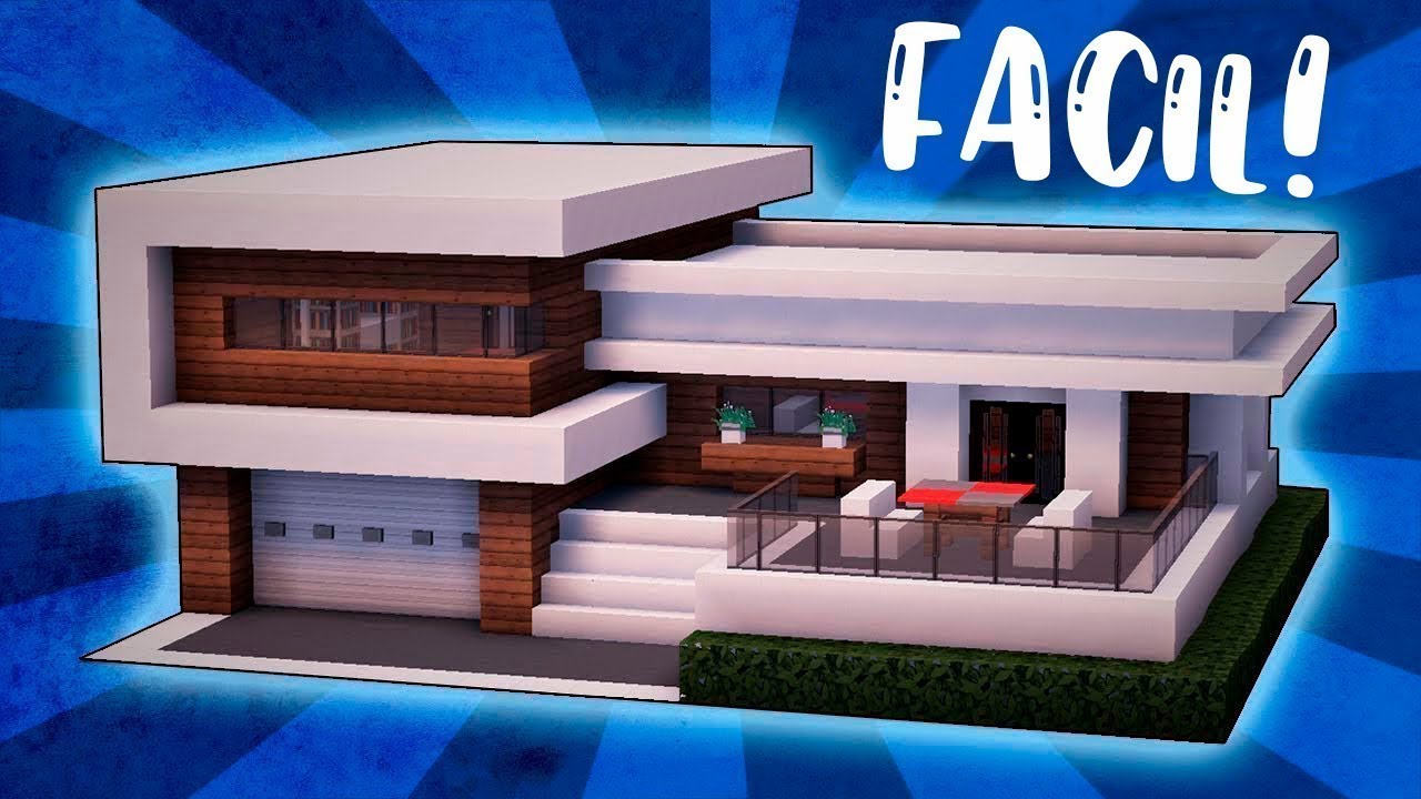 ✅C&oacute;mo hacer una casa MODERNA en Minecraft🏡 (F&Aacute;CIL Y R&Aacute;PIDO) (#1)