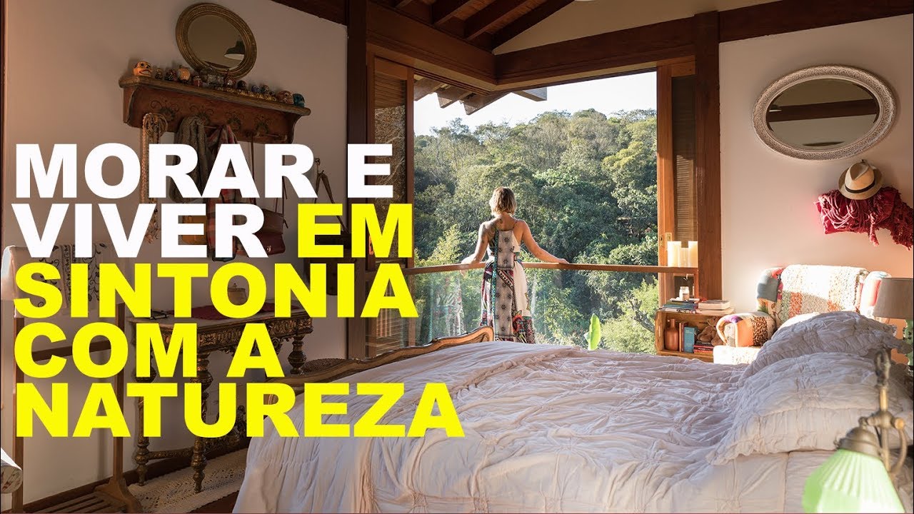 MORAR E VIVER EM SINTONIA COM A NATUREZA - CASA SUSTENTÁVEL CERCADA DE VERDE POR TODOS OS LADOS