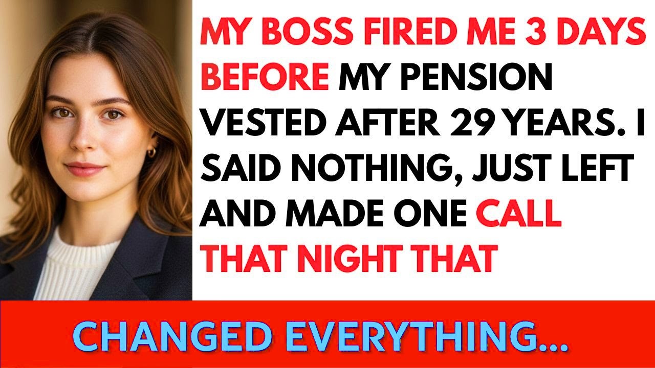 My Boss Fired Me 3 Days Before My Pension Vested — I Made One Call That Changed Everything