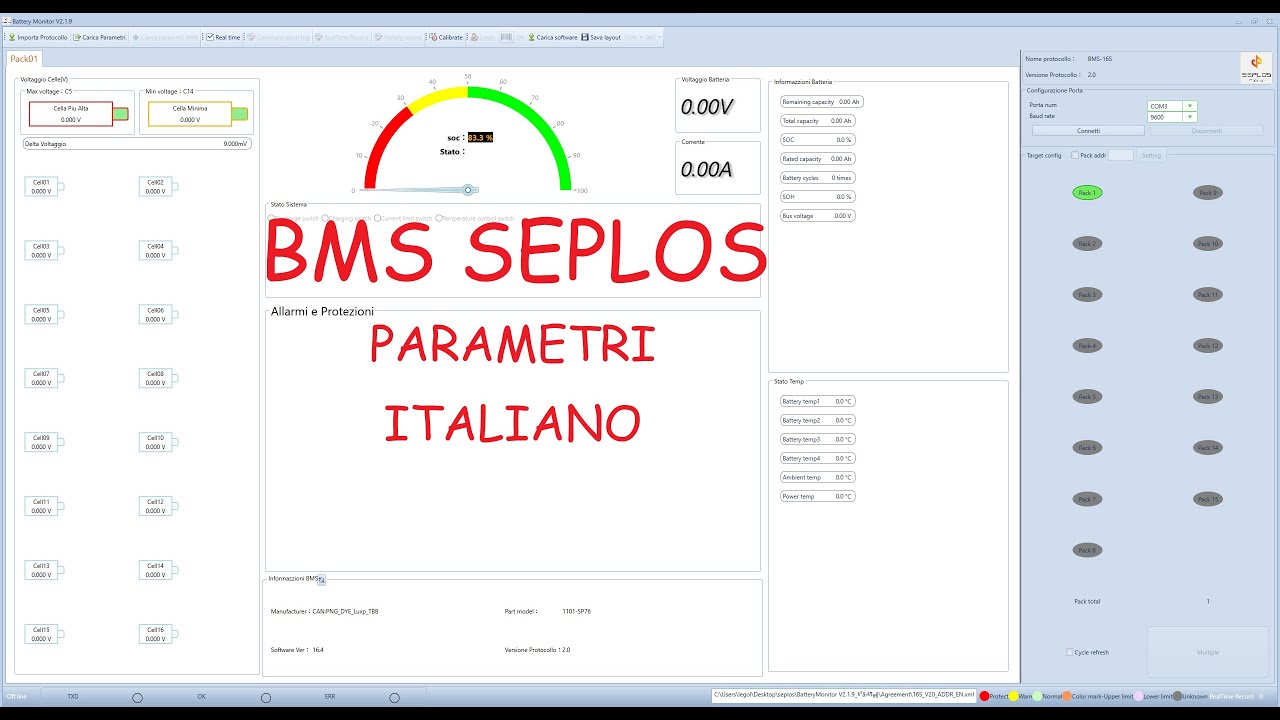 PARAMETRI BMS SEPLOS  ITA