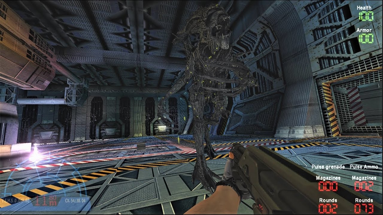 Aliens vs Predator Classic 2000 Redux Mod - Marine Campaign Hard - Episode VI: Hangar - Alien Queen