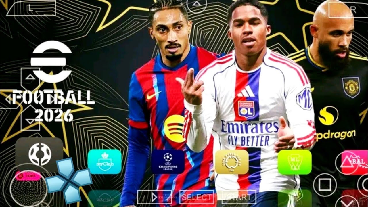 eFootball PES 2026 PPSSPP Android Offline Full Update Club, UCL & League kits, 2025/26 Season