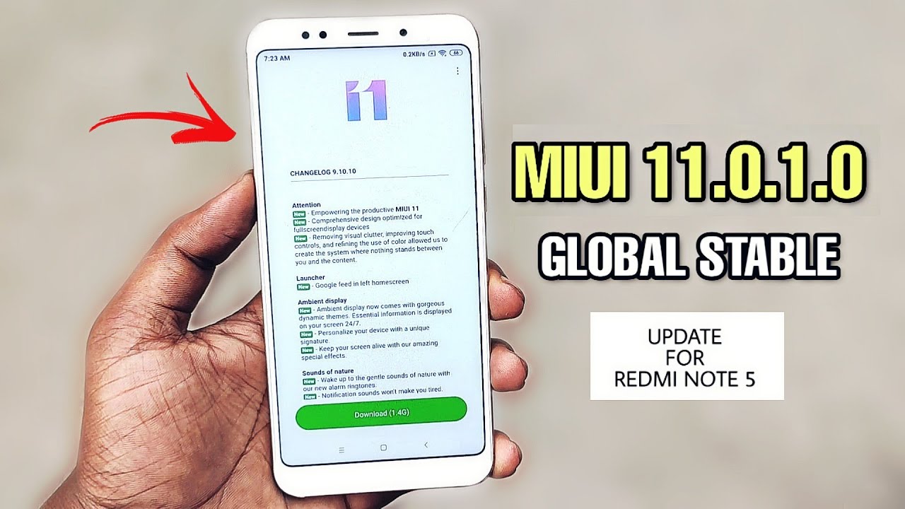 MIUI 11.0.1.0 Global Stable OTA Update For Redmi Note 5