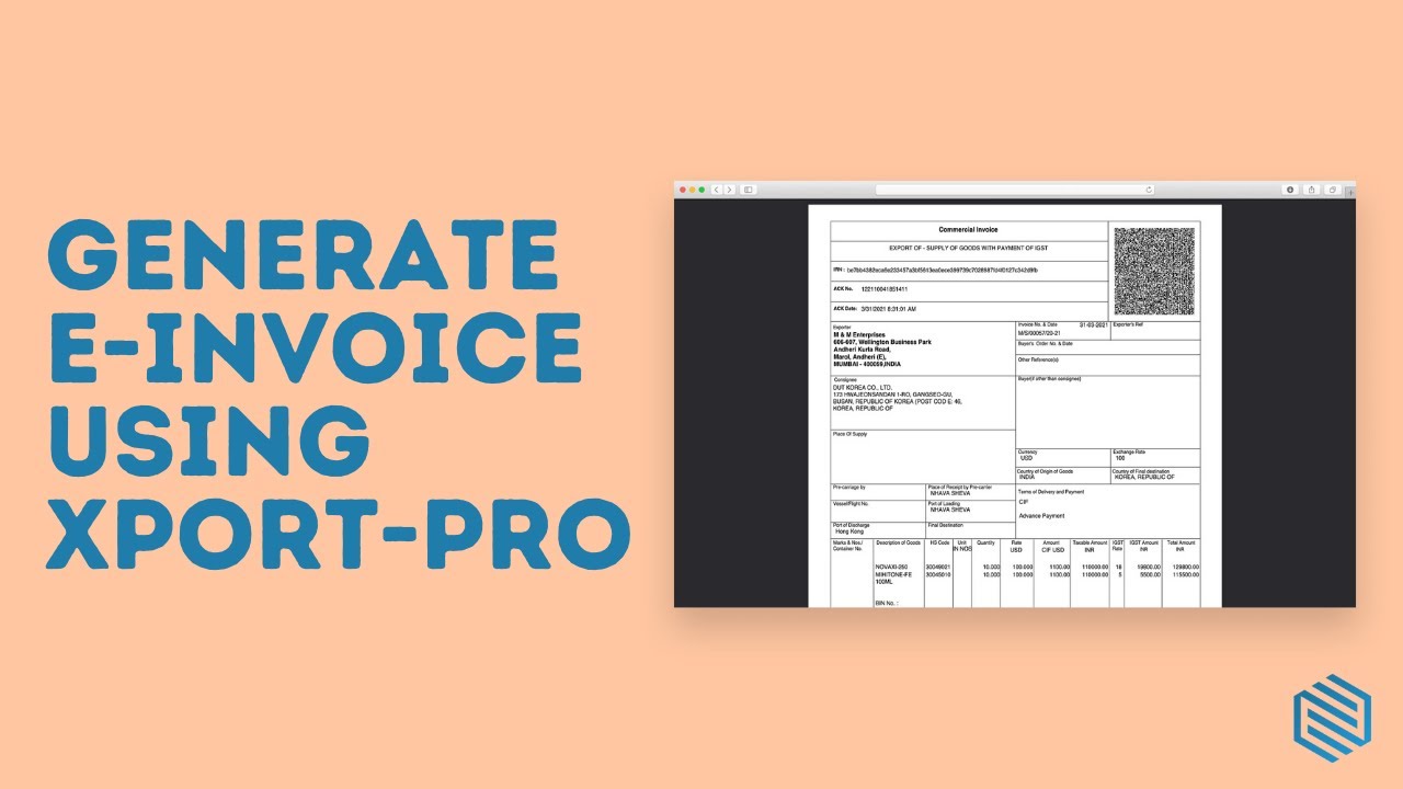 E-Invoice For Export Industry