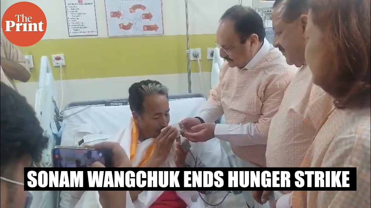 Sonam Wangchuk ends his hunger strike after 26 days, in presence of JP Nadda & Jitendra Singh
