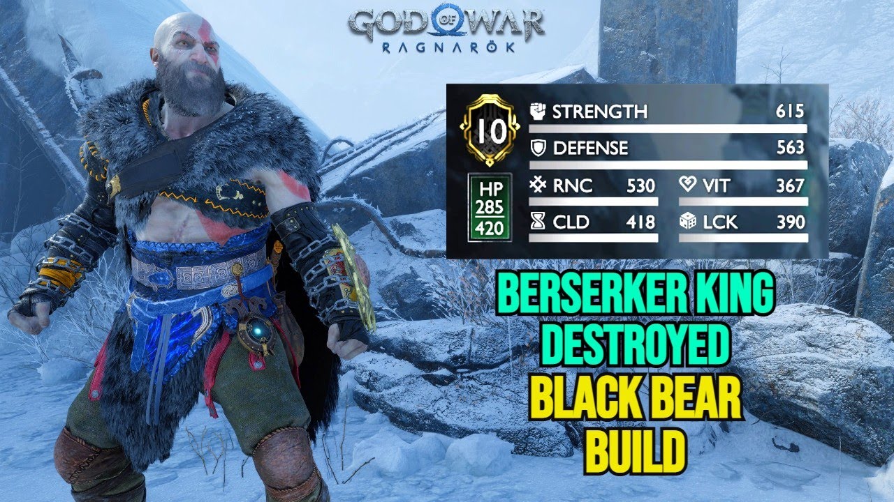 BERSERKER KING - BLACK BEAR BUILD - GMGOW + NO DAMAGE - God Of War Ragnarok