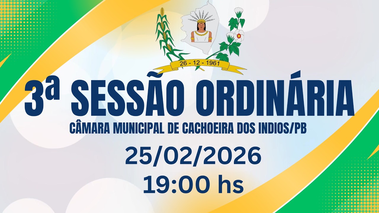 3ª Sessão Ordinária do 1º Período Legislativo de 2026