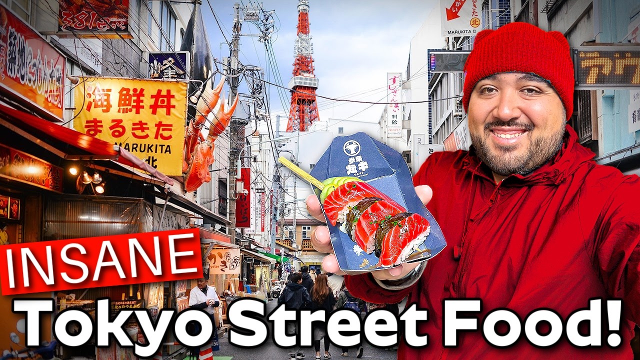 I Tried Tokyo's WILDEST Street Street Food At Tsukiji Market 🇯🇵 Rainy Shibuya Adventures