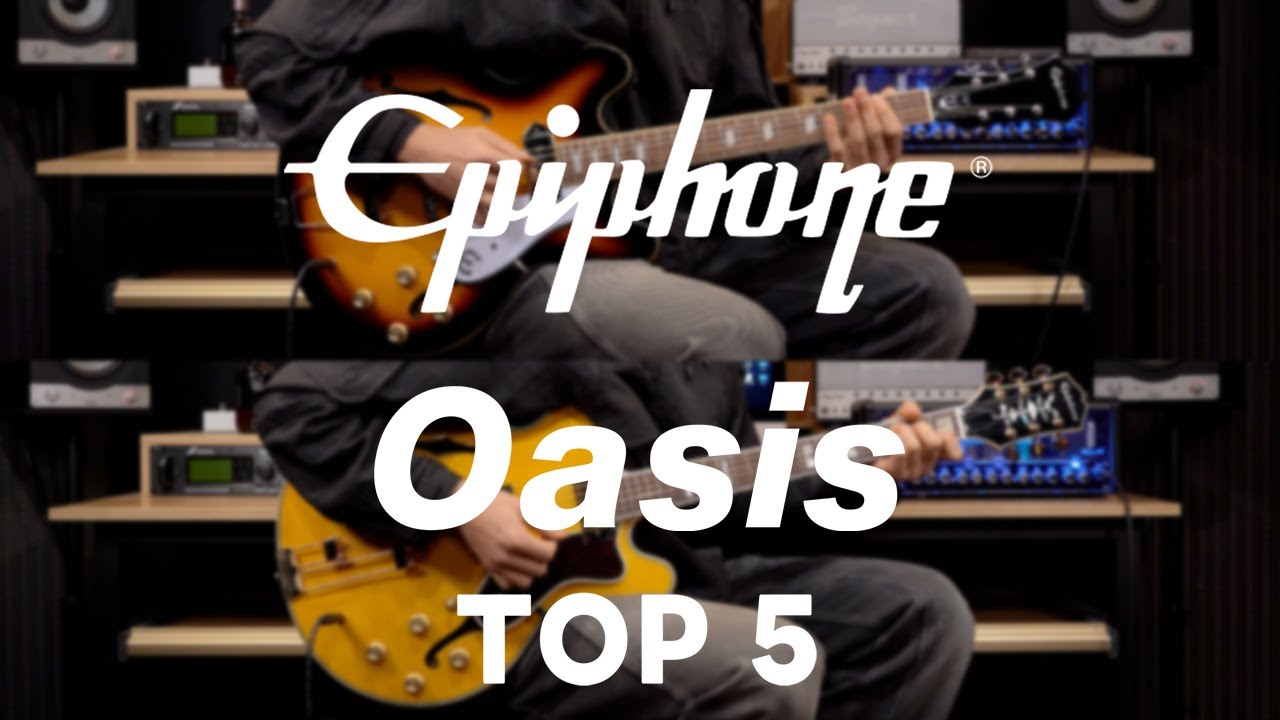 『Epiphone』 Casino 'Vintage Sunburst' vs Sheraton Frequensator 'Natural' | 'Oasis' Riffs Top 5
