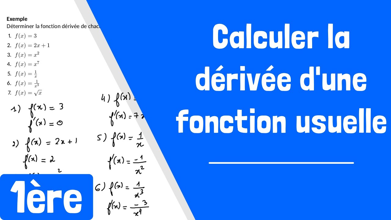 Comment calculer la d&eacute;riv&eacute;e d'une fonction usuelle ?