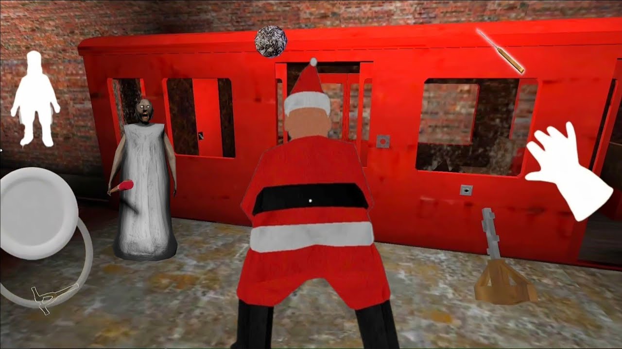 Playing as little Santa vs old granny in granny 3 mod menu 