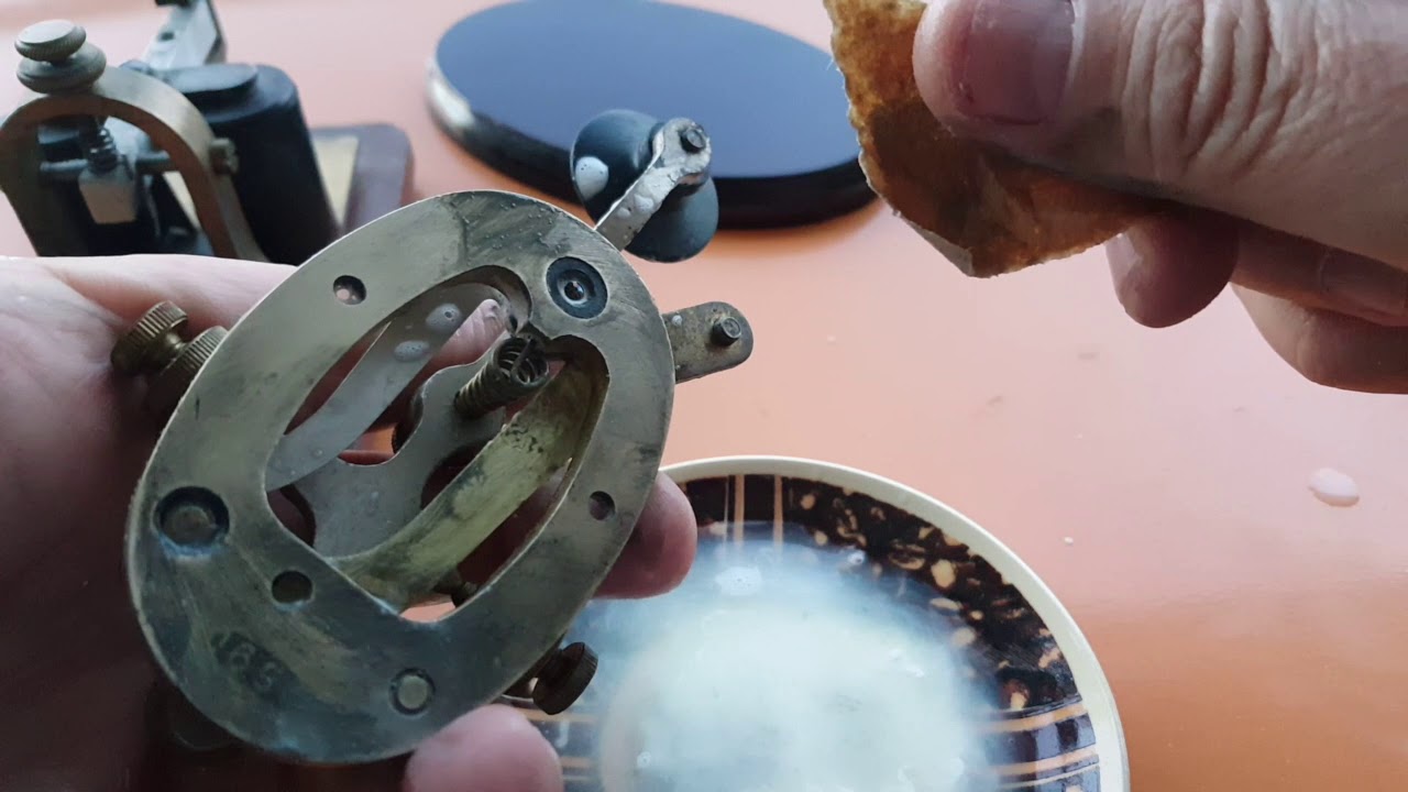 Cleaning up a Brass Straight Morse Key.