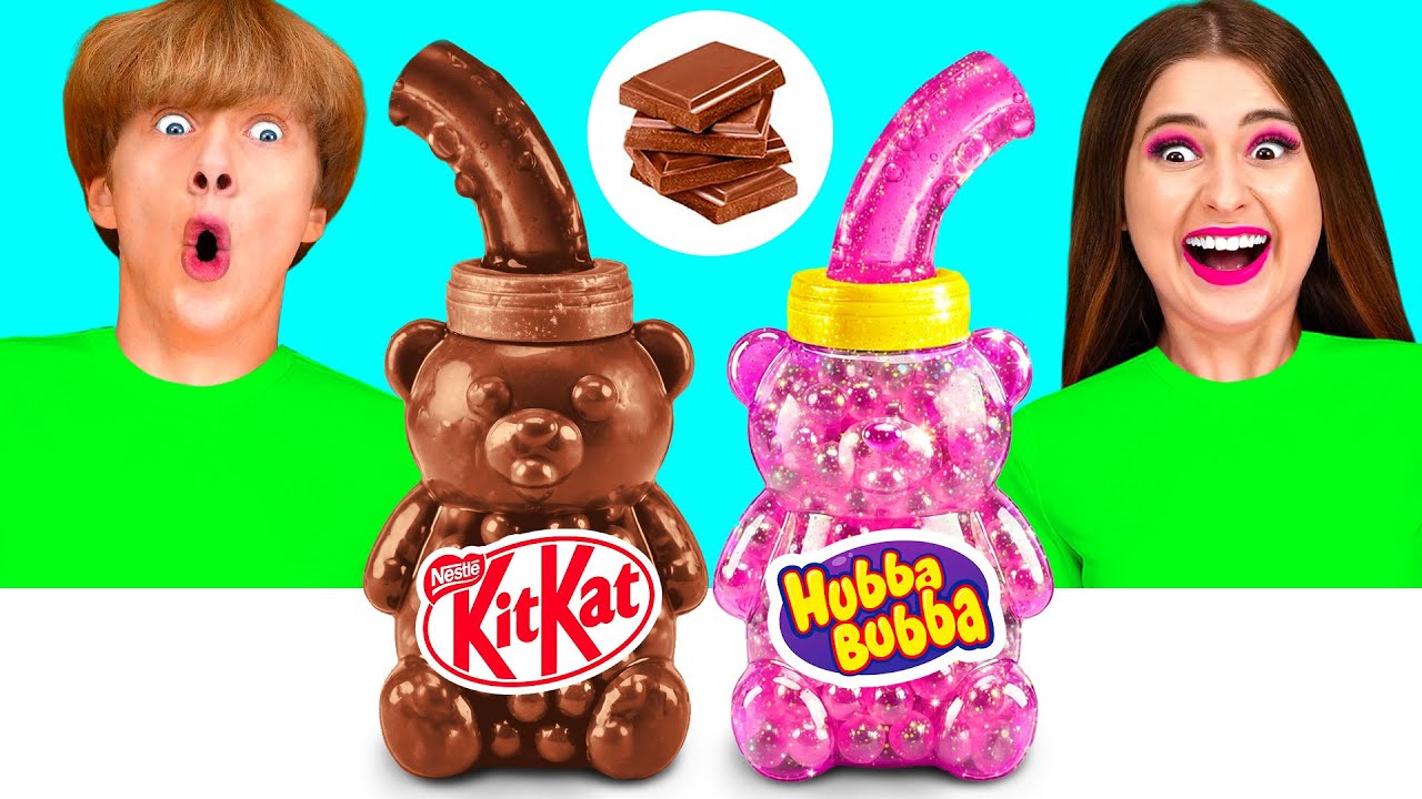 Wyzwanie: Czekolada Kontra Prawdziwe Jedzenie I Przedmioty |Fantastyczna Bitwa Kuchenna BaRaFun Gold