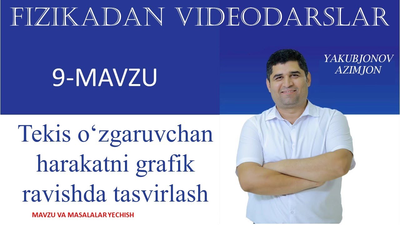 9-MAVZU: Tekis o'zgaruvchan harakatning grafik tasviri