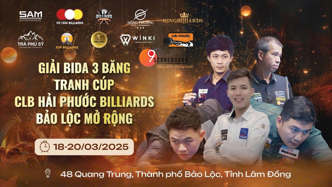 Chung kết PHƯƠNG VINH (Phúc Thịnh) - QUYẾT CHIẾN (Hải Phước BIDA 3 C CUP HẢI PHƯỚC BILLIARDS BẢO LỘC