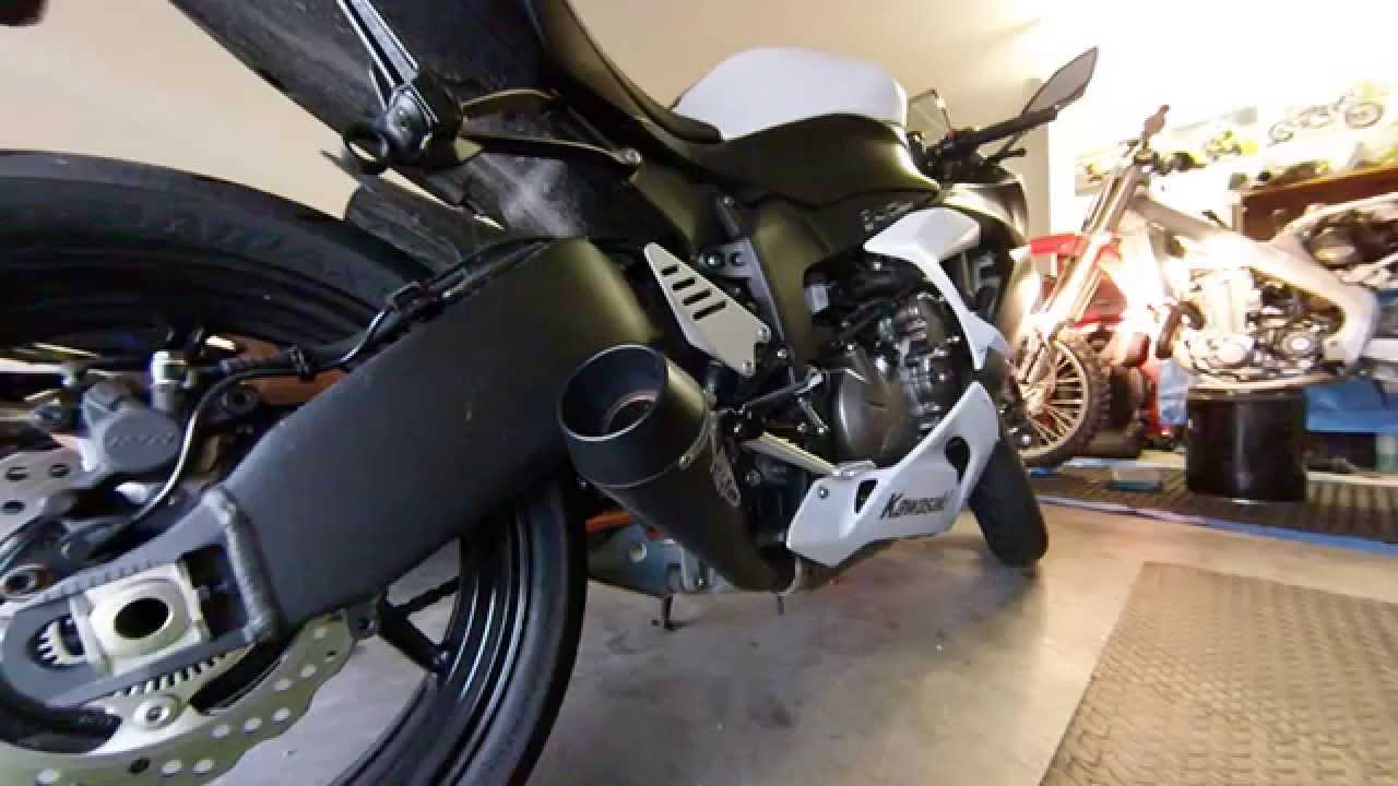 Kawasaki Ninja ZX6R 636 (2013) - M4 GP Exhaust, Baffle Vs No Baffle