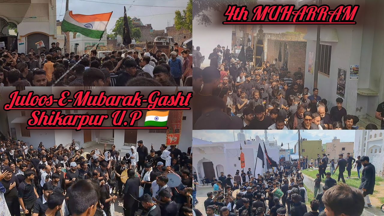 🔴 LIVE COVERAGE START TO END | HUSSAINI GASTH || 4 MUHARRAM 2024 SHIKARPUR U.P 🇮🇳 #4muharram