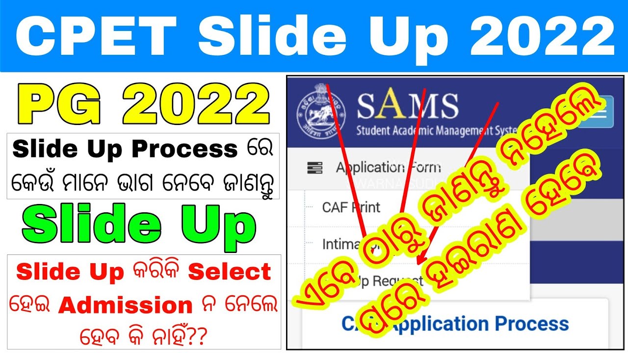 CPET Slide Up Consent Details Explanation 2022//CPET Slide Up Admission Compulsory//PG Slide Up 2022