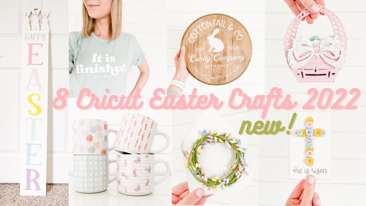 8 Cricut Easter Crafts 2022 | Cricut Nesting Cups In Mug Press, Easter Porch Sign, Cricut Decor