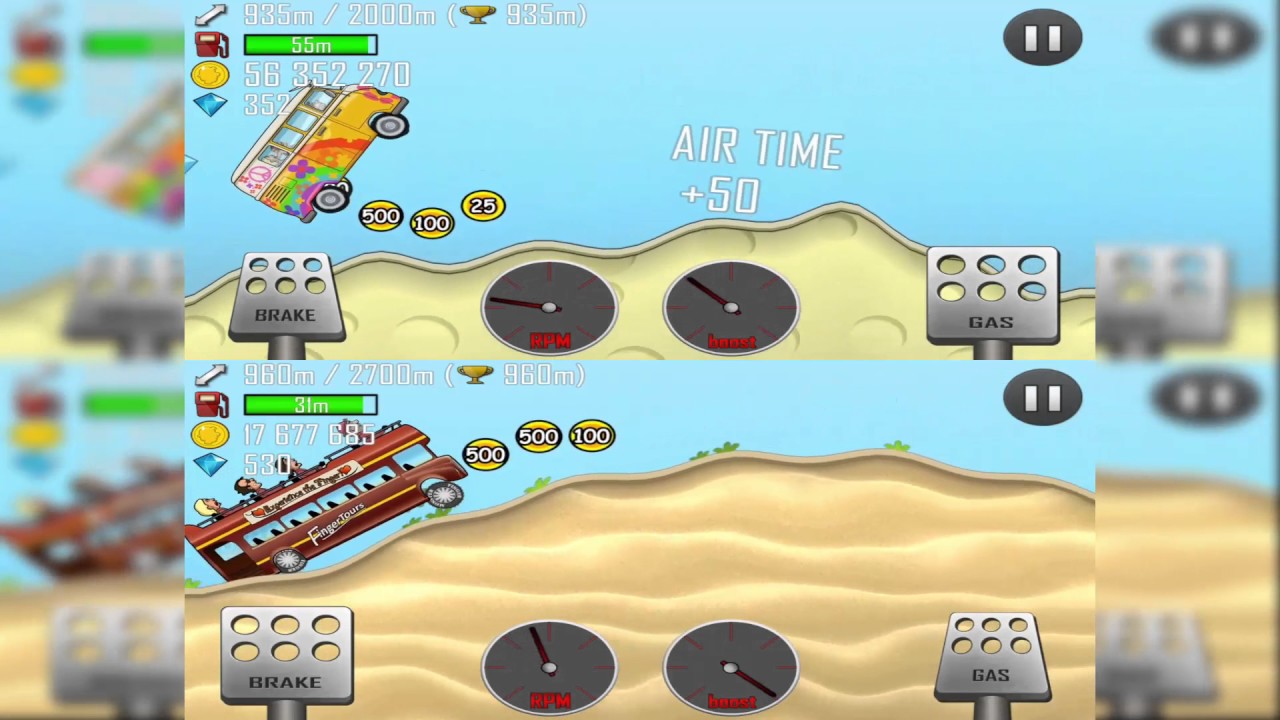 Hippie Van vs Tourist Bus - Hill Climb Racing Transport Vehicles Android GamePlay
