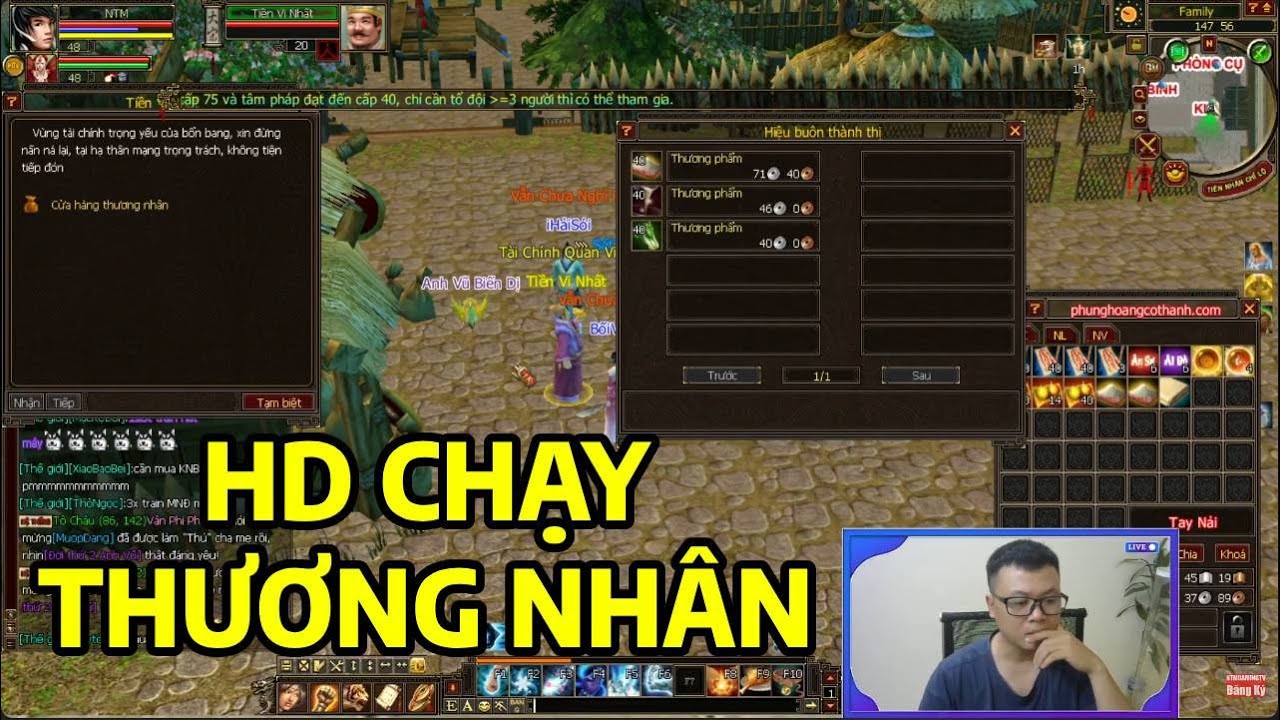 Chi tiết cách chạy thương nhân game Phụng Hoàng Cổ Thành (PHCT)