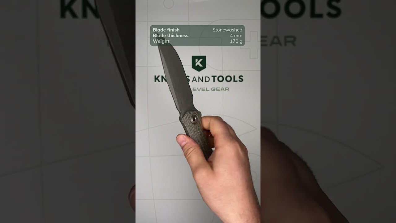 Zero Tolerance 0004OL, Stonewashed CPM Cru Wear, Olive Drab Micarta vaststaand mes