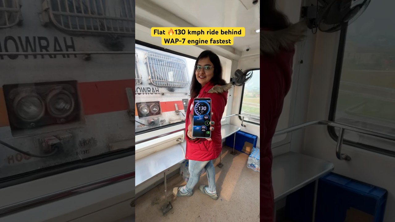 Flat 130 kmph 🔥 ride behind strongest WAP-7 engine
