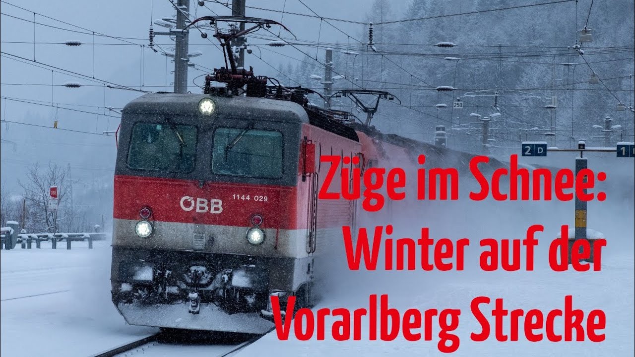 Herrlich: Züge im Schneestaub auf der Arlberg Linie in Bludenz, Langen und Sankt Anton am Arlberg