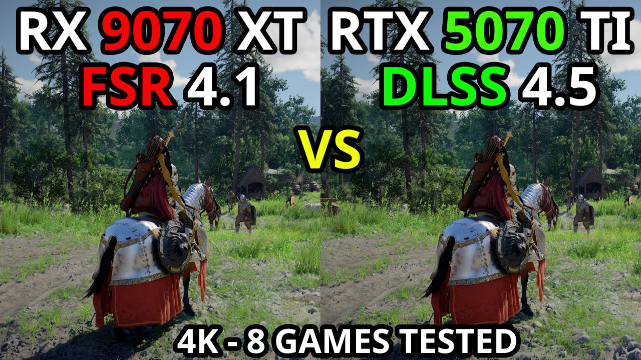 RX 9070 XT против RTX 5070 TI | FSR 4.1 против DLSS 4.5 | Тестирование 8 игр в разрешении 4K