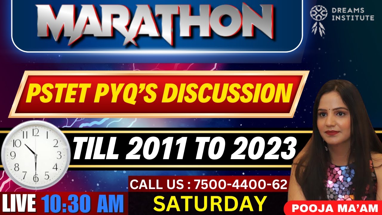 Get Ready For The Pstet Pyq's Marathon Selection Challenge! Be Prepared At 10:30 Am This Saturday!