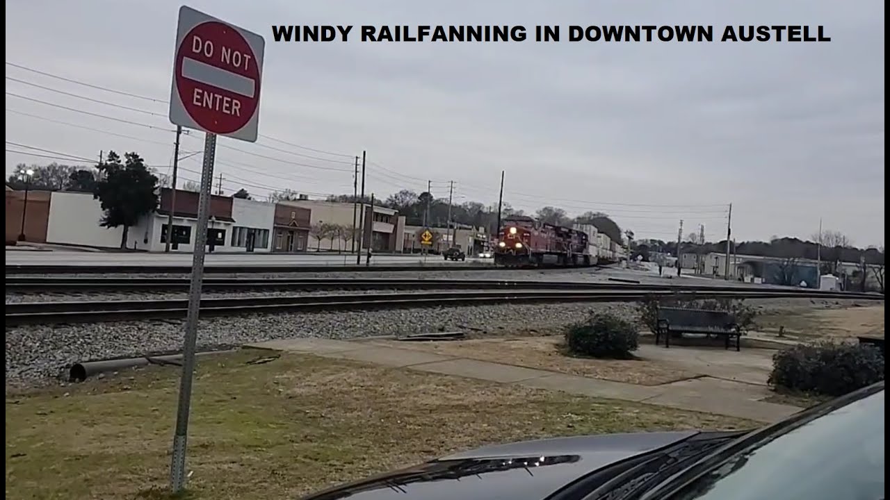 Windy Railfanning in Downtown Austell (Ft. NS, CP, and UP) 1-24-26