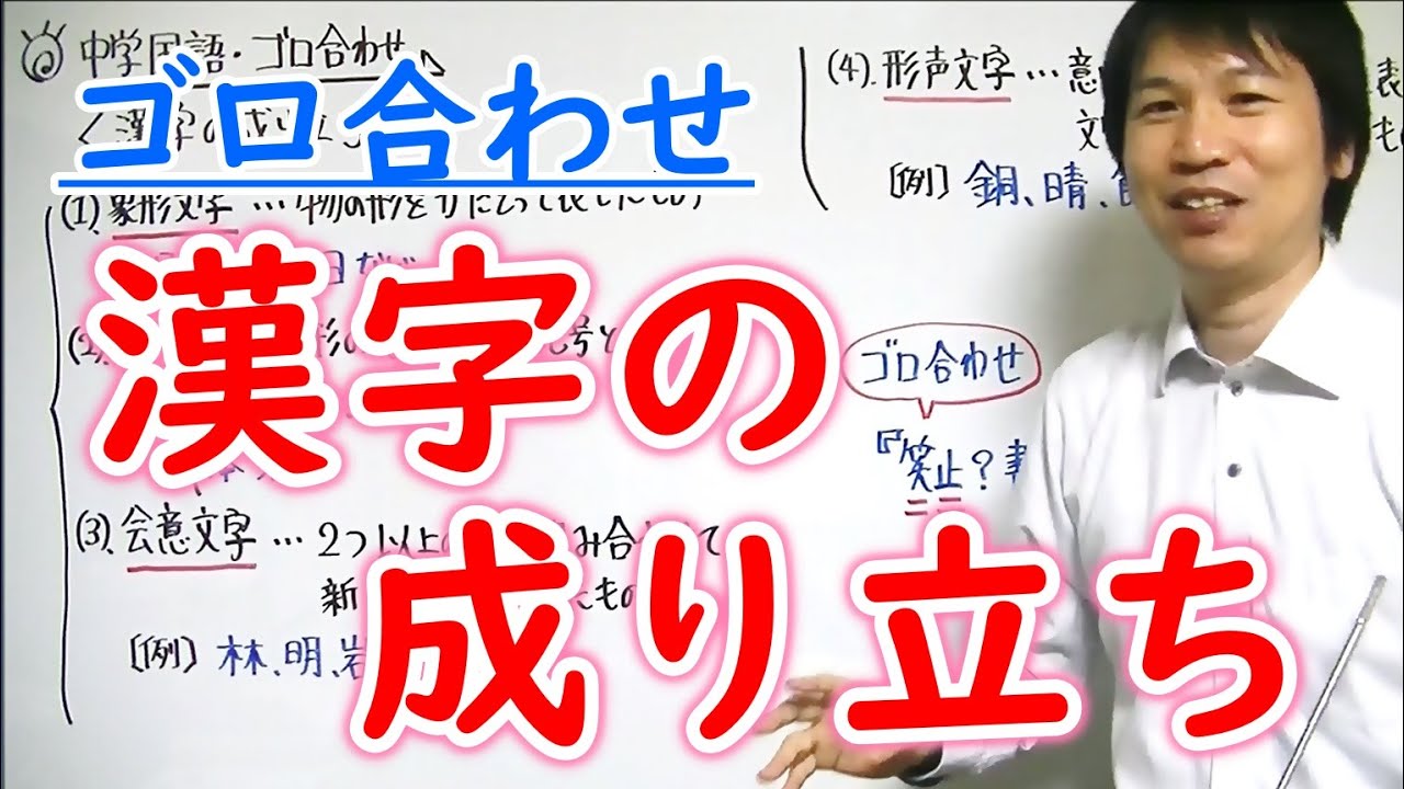 中学国語【ゴロ合わせ】「漢字の成り立ち」