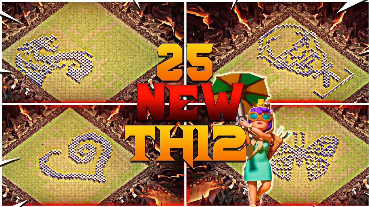 *NEW* TOP 25 TH12 FUNNY/TROLL BASES WITH DIRECT LINKS|COC|KING WARRIORS