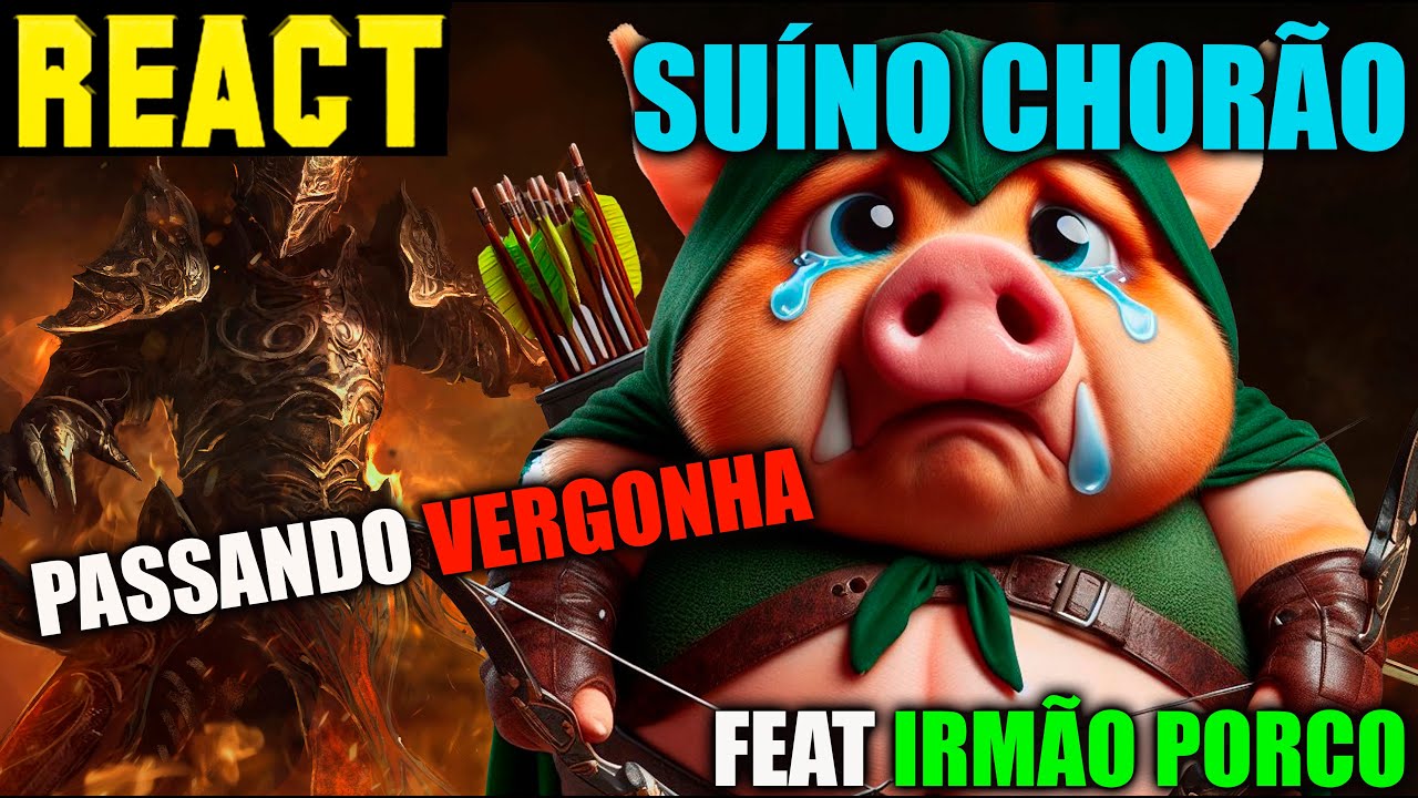 REACT IRMÃO PORCO PEIDANDO PRO DEMONS SOULS