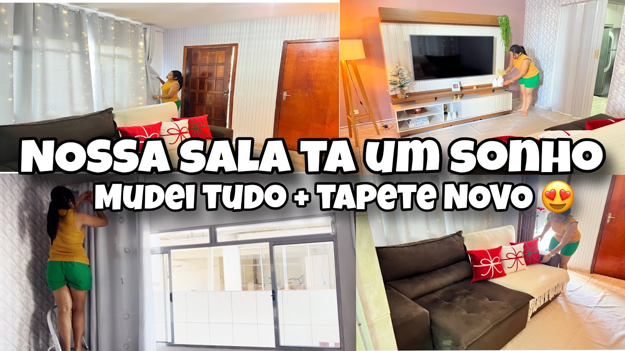 FAXINA DETALHADA, lavei tudo e coloquei TAPETE NOVO 😍 | nossa sala tá um sonho