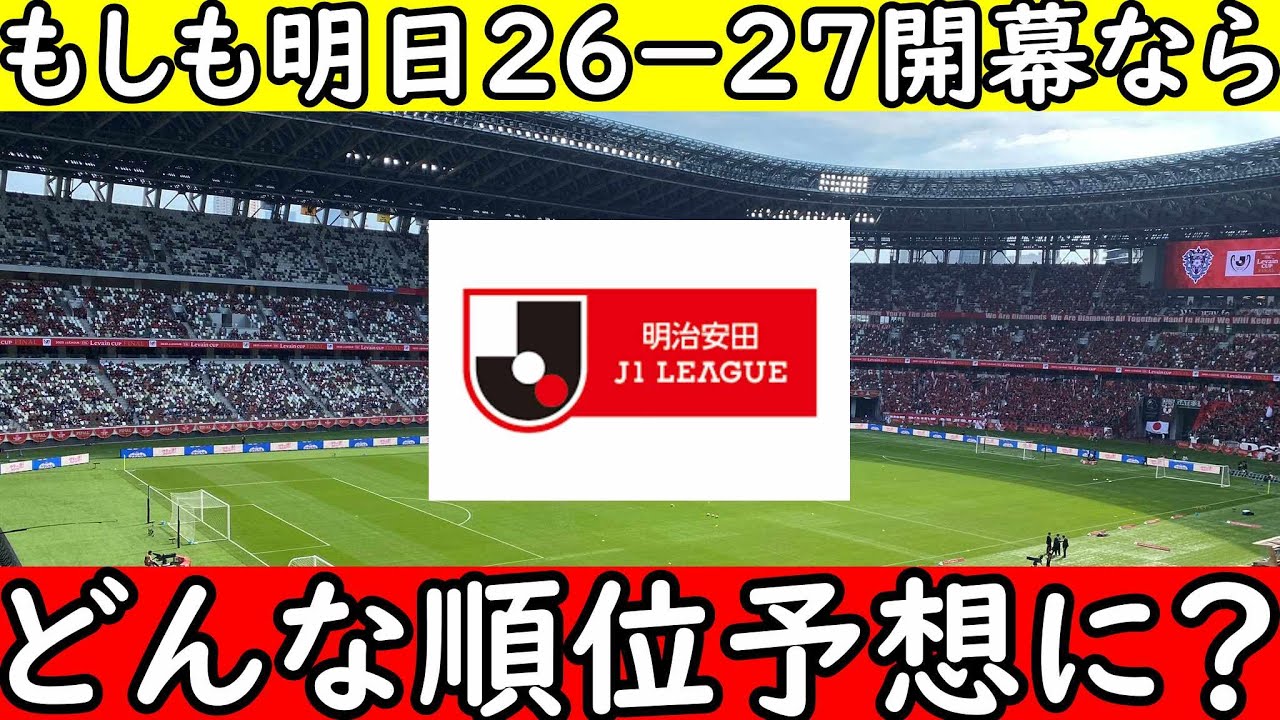 【J１順位予想】もしも明日今の戦力で開幕なら…鍵は移籍市場での海外流出？果たしてどうなるか【Jリーグ】