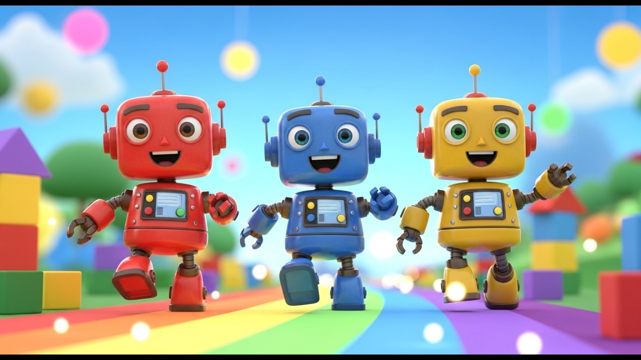 Three Little Toy Robots March March March | Fun Robot Song & Counting for Kids