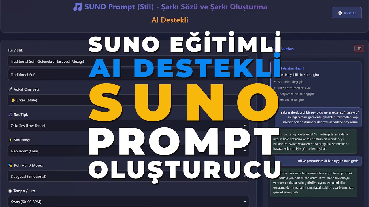 Suno İçin Eğitimli AI Agent Destekli Prompt Oluşturucu | Hubbez Production