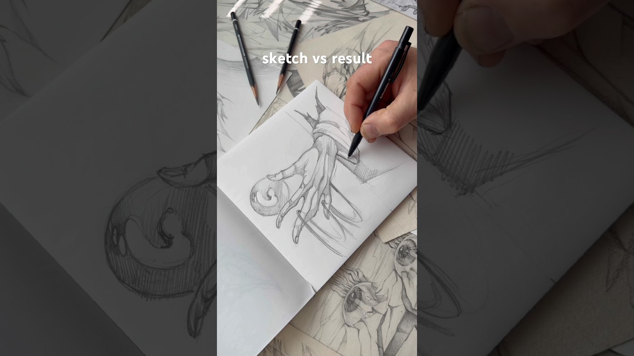 sketch vs result☠️ #art #artsupplies #artist #artstyle #painting